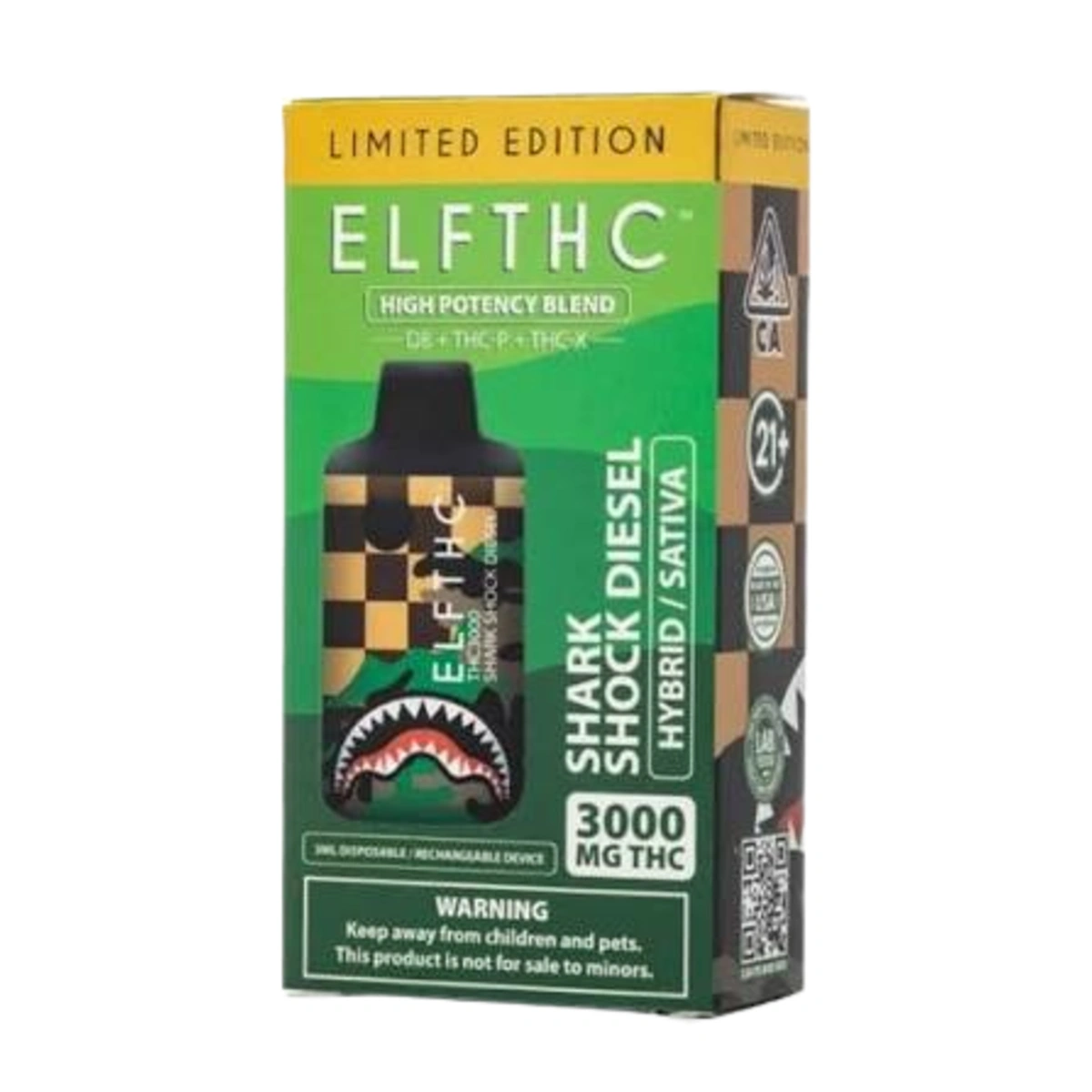 Vaporizador ELFTHC LIMITED EDITION - 3000 MG sabor SHARK SHOCK DIESEL (HYBRID / SATIVA) — Full VIP Importaciones