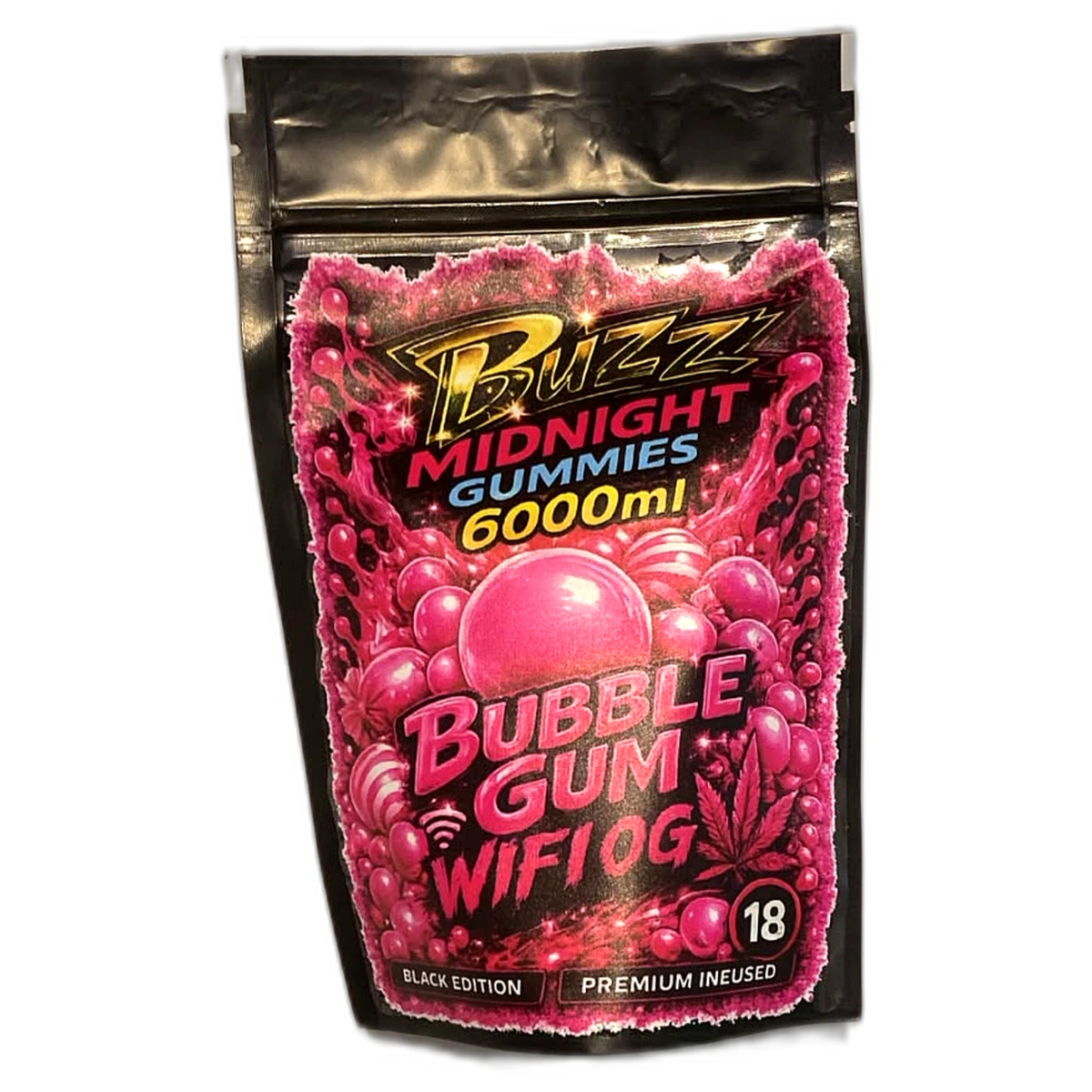 Vaporizador BUZZ MIDNIGHT GUMMIES sabor BUBBLEGUM WIFI OG (INDICA) — Full VIP Importaciones