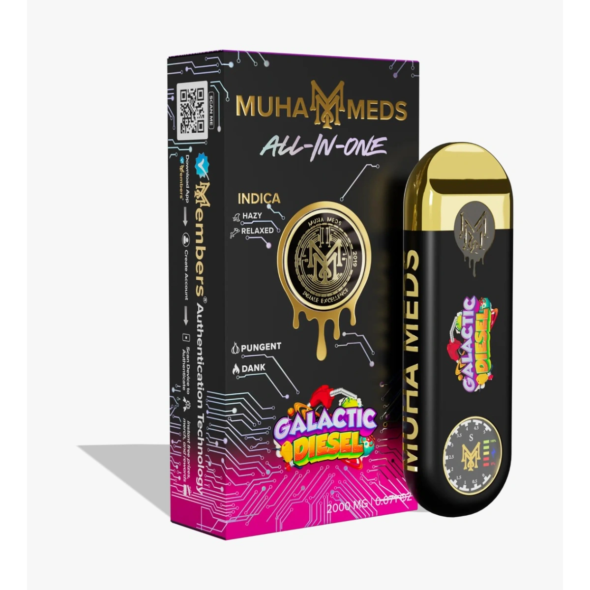 Vaporizador MUHAMEDS DESCARTABLES - 2000 MG sabor GALACTIC DIESEL (INDICA) — Full VIP Importaciones