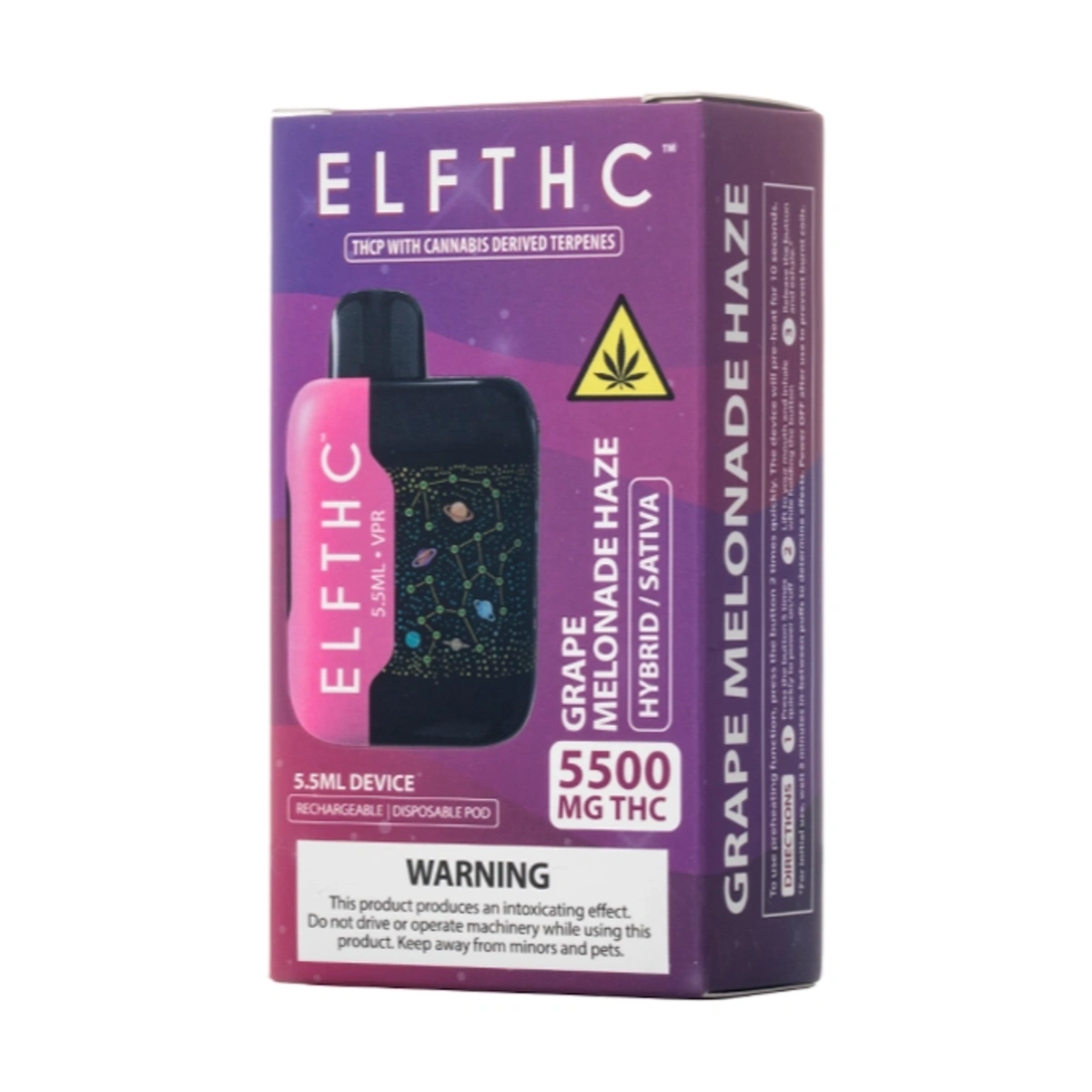 Vaporizador ELFTHC DESCARTABLES - 5500 MG sabor GRAPE MELONADE HAZE (HYBRID/SATIVA) — Full VIP Importaciones