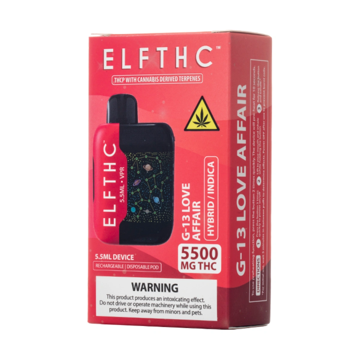 Vaporizador ELFTHC DESCARTABLES - 5500 MG sabor G-13 LOVE AFFAIR (HYBRID / INDICA) — Full VIP Importaciones