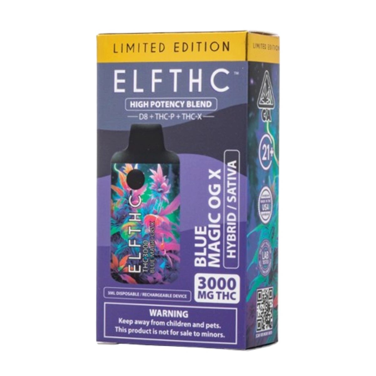 Vaporizador ELFTHC LIMITED EDITION - 3000 MG sabor BLUE MAGIC OG X (HYBRID / SATIVA) — Full VIP Importaciones